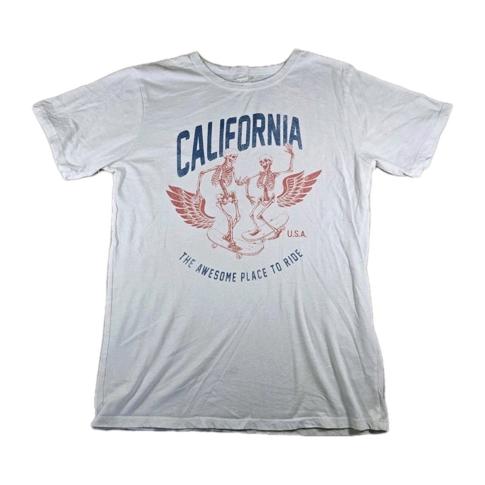 California An Awesome Place to Ride White T Shirt Size Large No Tag